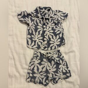 Eddie Bauer Navy and White Floral Kids Matching Set